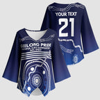 Custom Geelong Pride Kimono Sleeve Blouse On the Road to Glory Indigenous Aboriginal - Aussie Hoodie