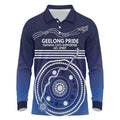 Custom Geelong Pride Long Sleeve Polo Shirt On the Road to Glory Indigenous Aboriginal - Aussie Hoodie