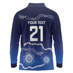 Custom Geelong Pride Long Sleeve Polo Shirt On the Road to Glory Indigenous Aboriginal - Aussie Hoodie