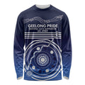 Custom Geelong Pride Long Sleeve Shirt On the Road to Glory Indigenous Aboriginal - Aussie Hoodie