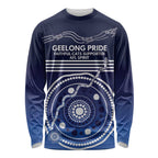 Custom Geelong Pride Long Sleeve Shirt On the Road to Glory Indigenous Aboriginal - Aussie Hoodie