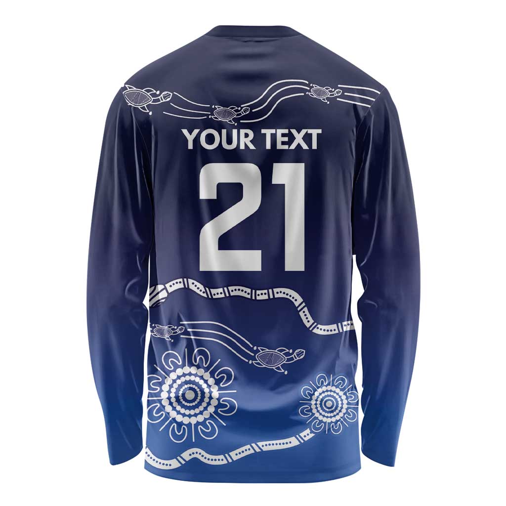 Custom Geelong Pride Long Sleeve Shirt On the Road to Glory Indigenous Aboriginal - Aussie Hoodie