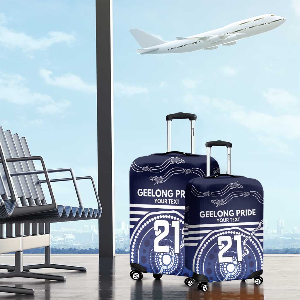 Custom Geelong Pride Luggage Cover On the Road to Glory Indigenous Aboriginal - Aussie Hoodie