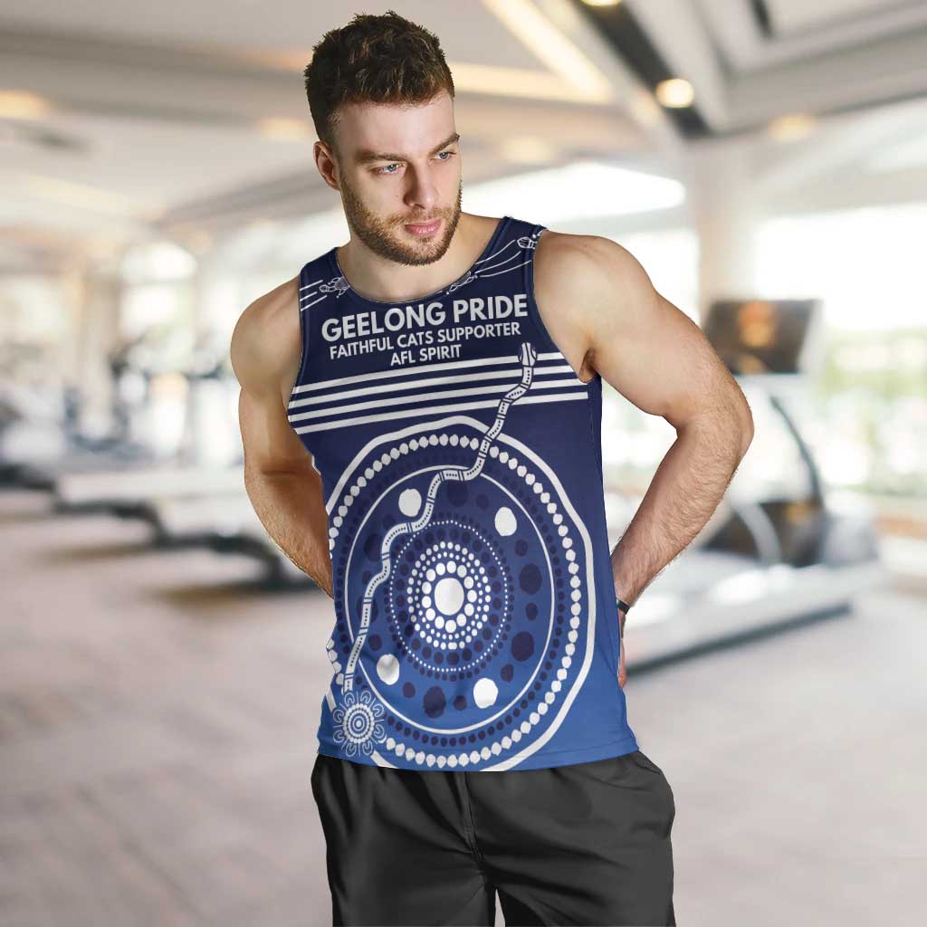 Custom Geelong Pride Men Tank Top On the Road to Glory Indigenous Aboriginal - Aussie Hoodie