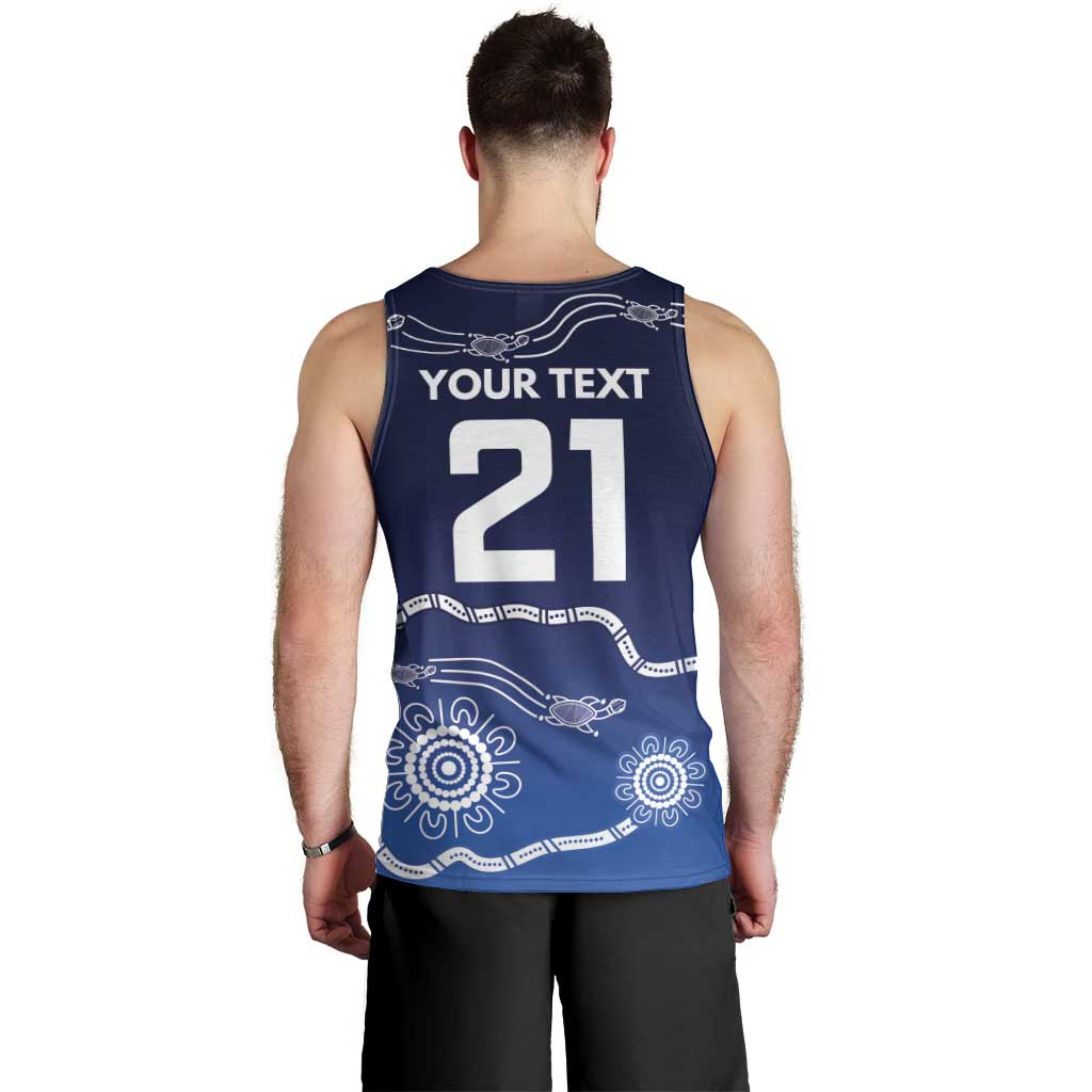 Custom Geelong Pride Men Tank Top On the Road to Glory Indigenous Aboriginal - Aussie Hoodie