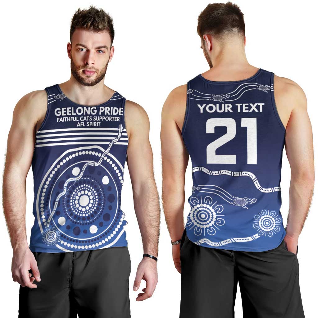 Custom Geelong Pride Men Tank Top On the Road to Glory Indigenous Aboriginal - Aussie Hoodie