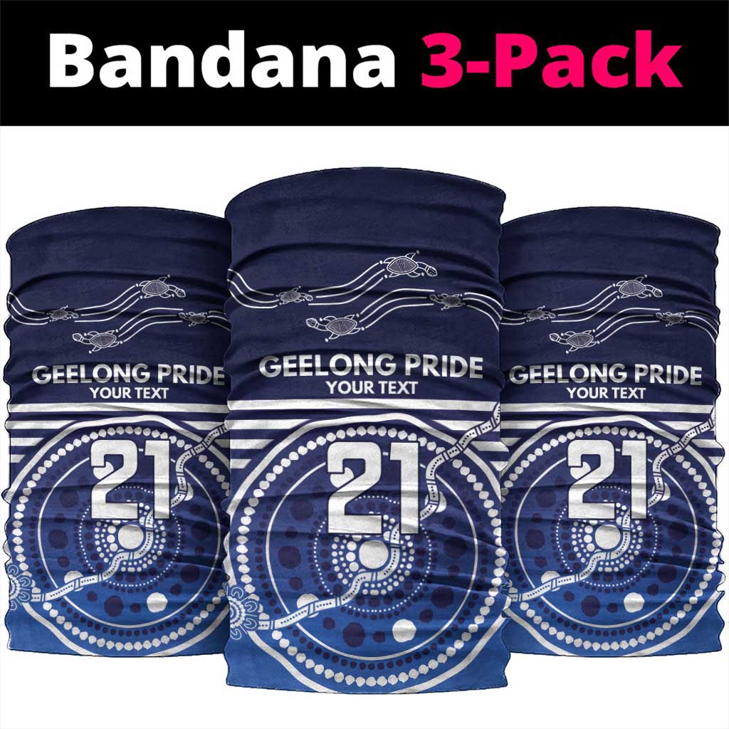 Custom Geelong Pride Neck Gaiter On the Road to Glory Indigenous Aboriginal - Aussie Hoodie