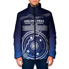 Custom Geelong Pride Padded Jacket On the Road to Glory Indigenous Aboriginal - Aussie Hoodie
