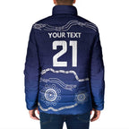 Custom Geelong Pride Padded Jacket On the Road to Glory Indigenous Aboriginal - Aussie Hoodie