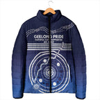 Custom Geelong Pride Padded Jacket On the Road to Glory Indigenous Aboriginal - Aussie Hoodie