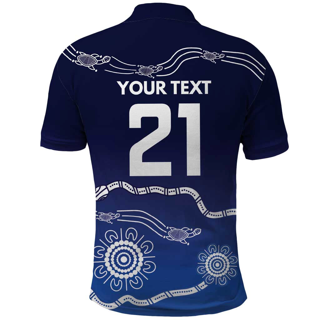 Custom Geelong Pride Polo Shirt On the Road to Glory Indigenous Aboriginal - Aussie Hoodie