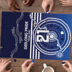 Custom Geelong Pride Puzzle On the Road to Glory Indigenous Aboriginal - Aussie Hoodie