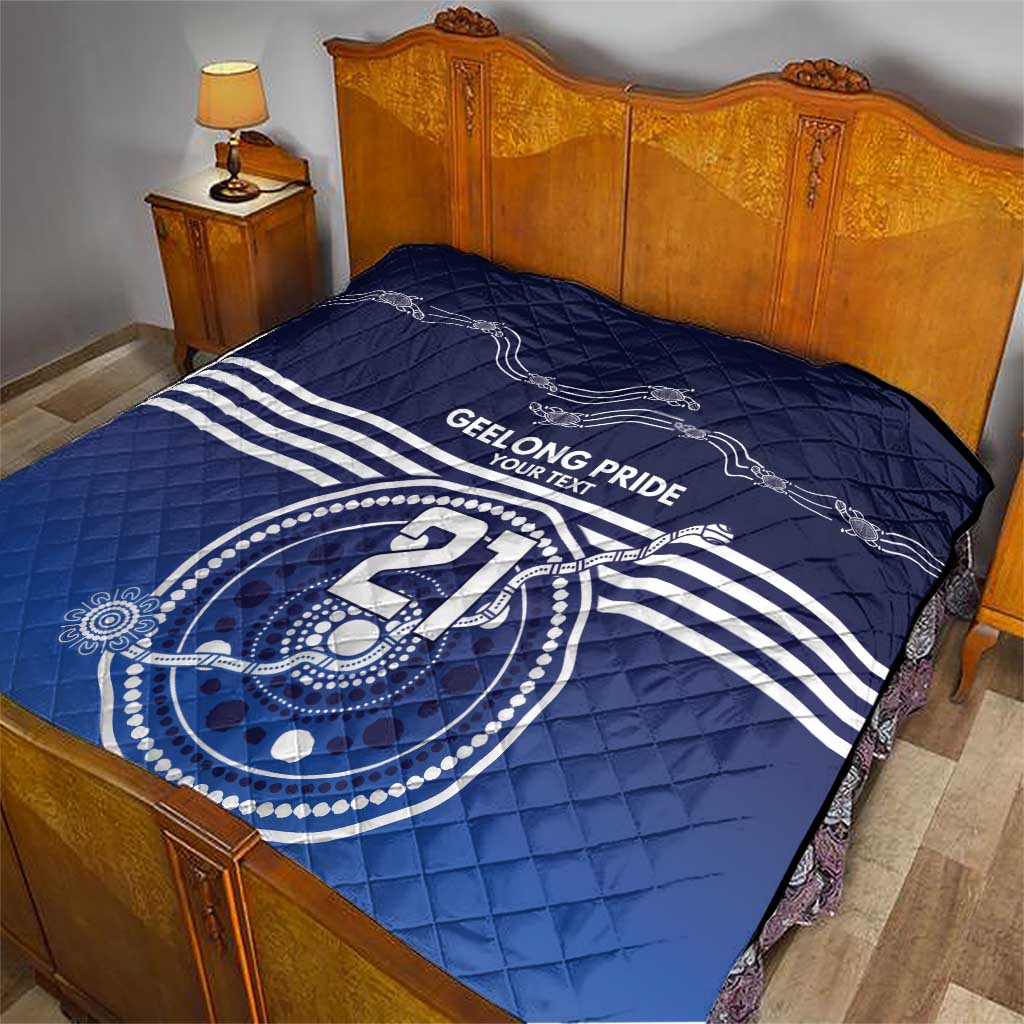 Custom Geelong Pride Quilt On the Road to Glory Indigenous Aboriginal - Aussie Hoodie