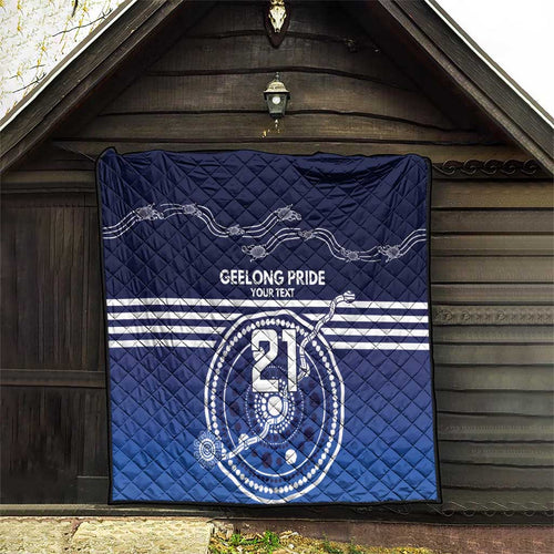 Custom Geelong Pride Quilt On the Road to Glory Indigenous Aboriginal - Aussie Hoodie