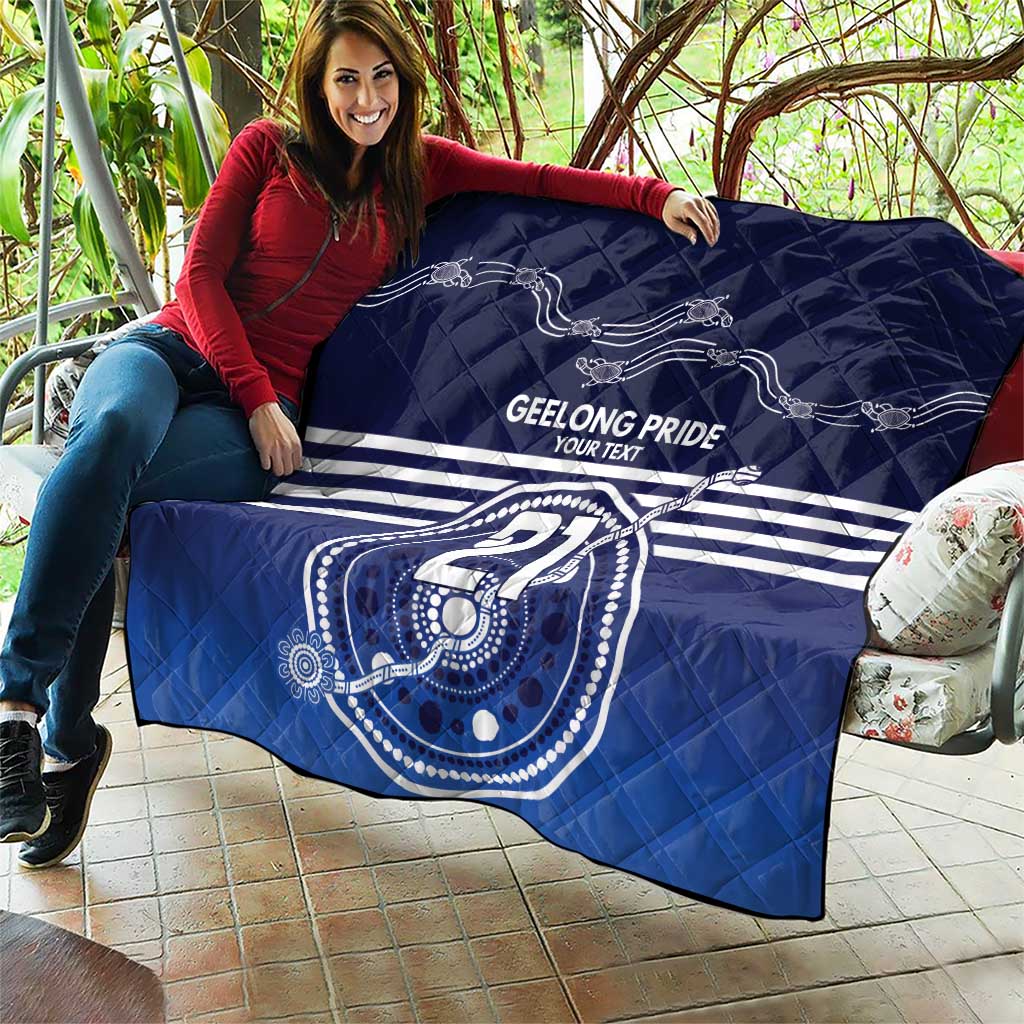 Custom Geelong Pride Quilt On the Road to Glory Indigenous Aboriginal - Aussie Hoodie