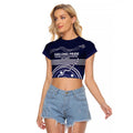 Custom Geelong Pride Raglan Cropped T Shirt On the Road to Glory Indigenous Aboriginal - Aussie Hoodie