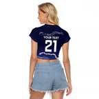Custom Geelong Pride Raglan Cropped T Shirt On the Road to Glory Indigenous Aboriginal - Aussie Hoodie