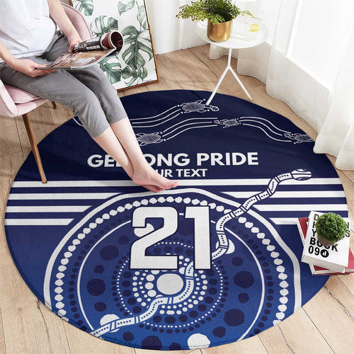 Custom Geelong Pride Round Carpet On the Road to Glory Indigenous Aboriginal - Aussie Hoodie