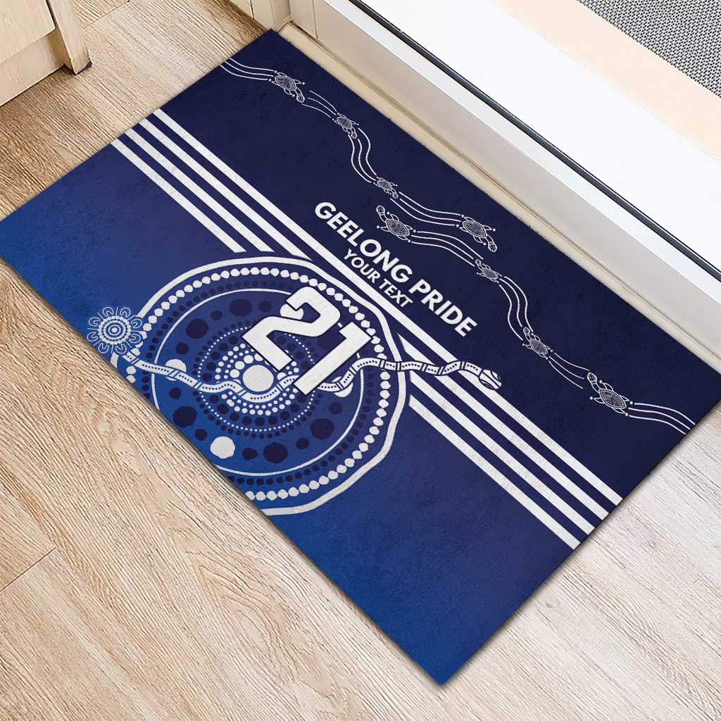 Custom Geelong Pride Rubber Doormat On the Road to Glory Indigenous Aboriginal - Aussie Hoodie