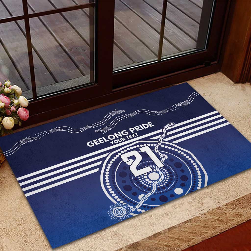 Custom Geelong Pride Rubber Doormat On the Road to Glory Indigenous Aboriginal - Aussie Hoodie