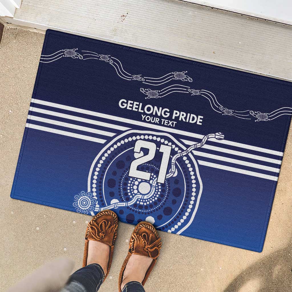 Custom Geelong Pride Rubber Doormat On the Road to Glory Indigenous Aboriginal - Aussie Hoodie