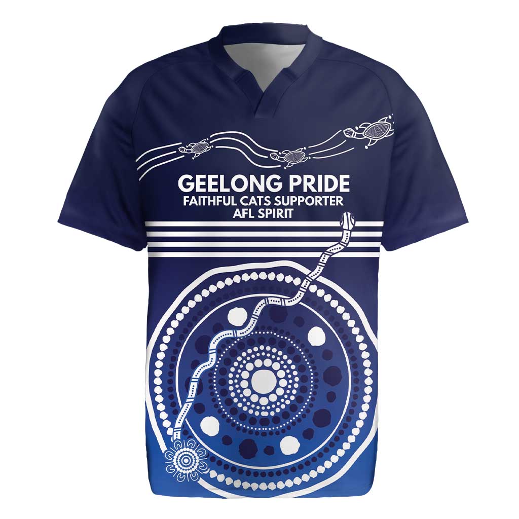 Custom Geelong Pride Rugby Jersey On the Road to Glory Indigenous Aboriginal - Aussie Hoodie