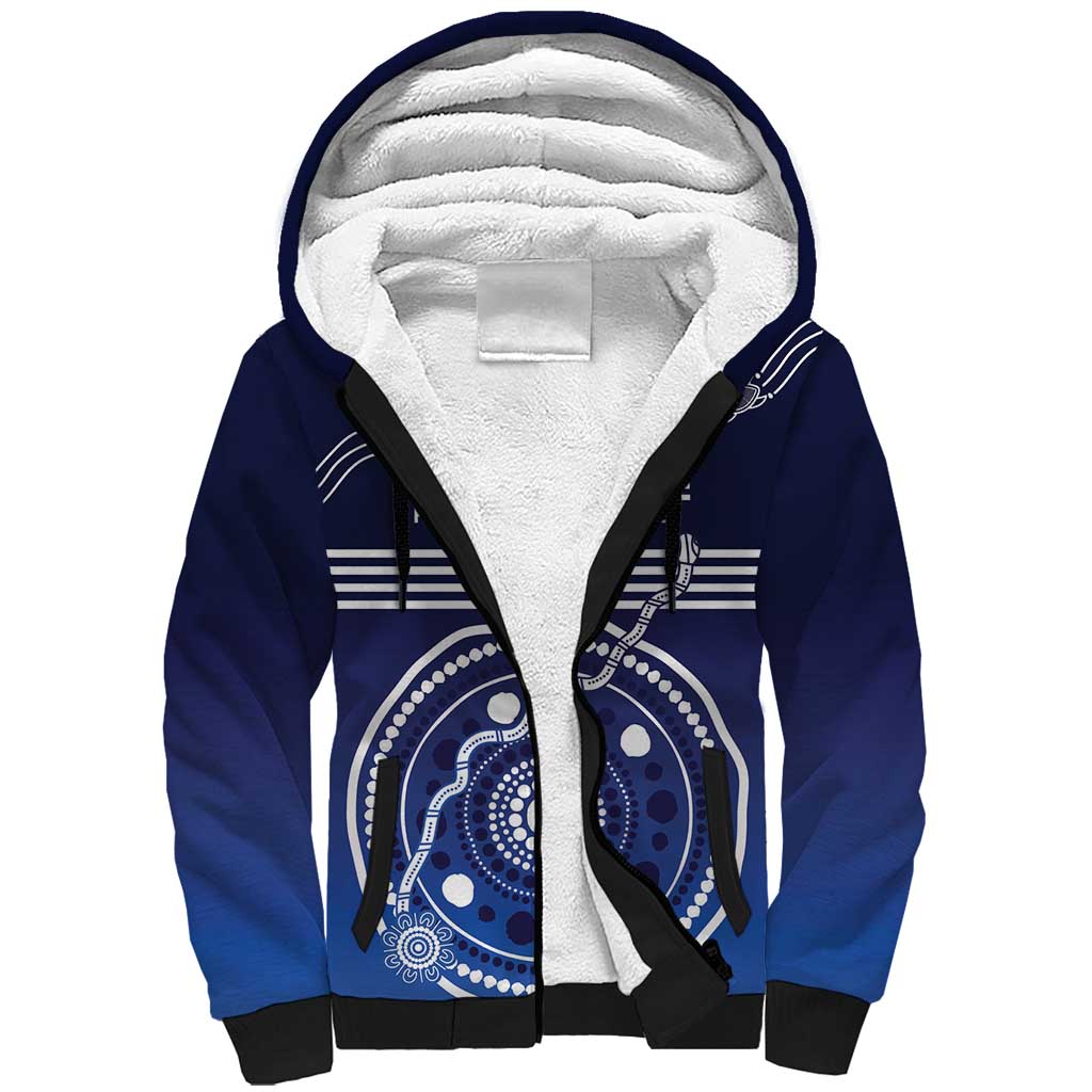 Custom Geelong Pride Sherpa Hoodie On the Road to Glory Indigenous Aboriginal - Aussie Hoodie