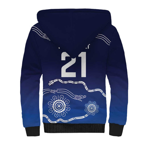 Custom Geelong Pride Sherpa Hoodie On the Road to Glory Indigenous Aboriginal - Aussie Hoodie