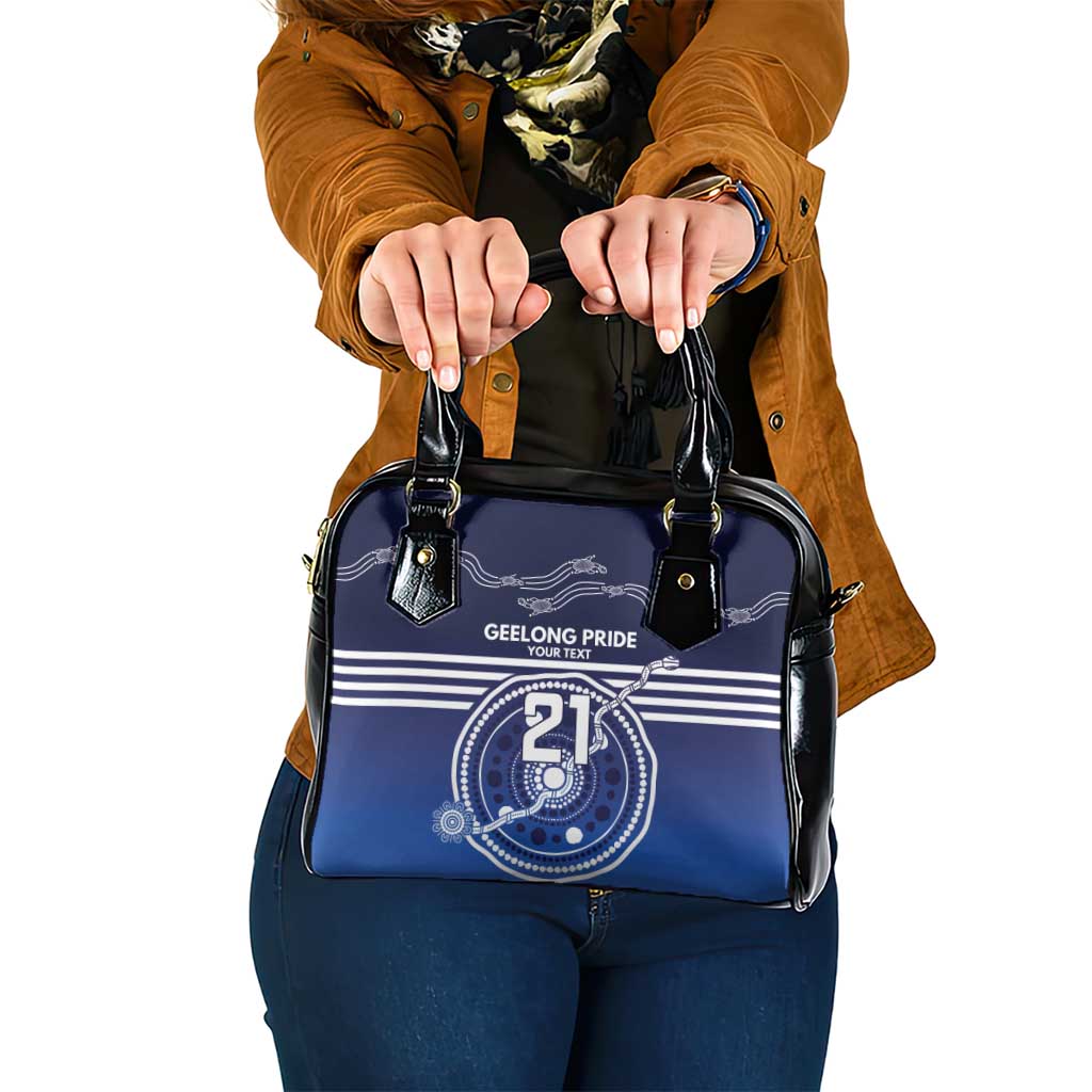 Custom Geelong Pride Shoulder Handbag On the Road to Glory Indigenous Aboriginal - Aussie Hoodie
