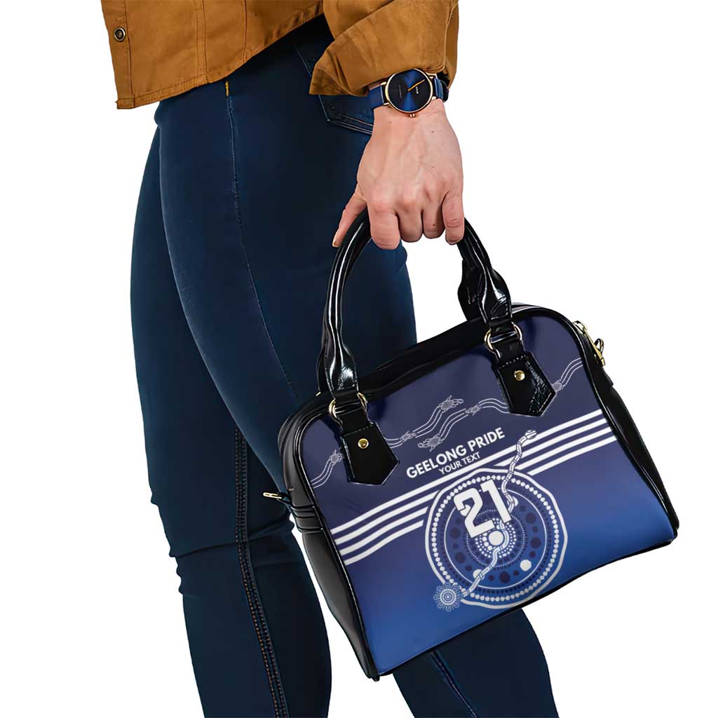 Custom Geelong Pride Shoulder Handbag On the Road to Glory Indigenous Aboriginal - Aussie Hoodie