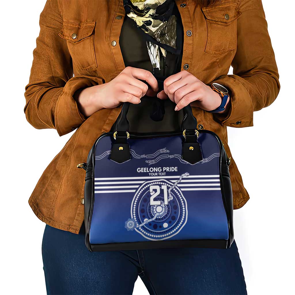 Custom Geelong Pride Shoulder Handbag On the Road to Glory Indigenous Aboriginal - Aussie Hoodie