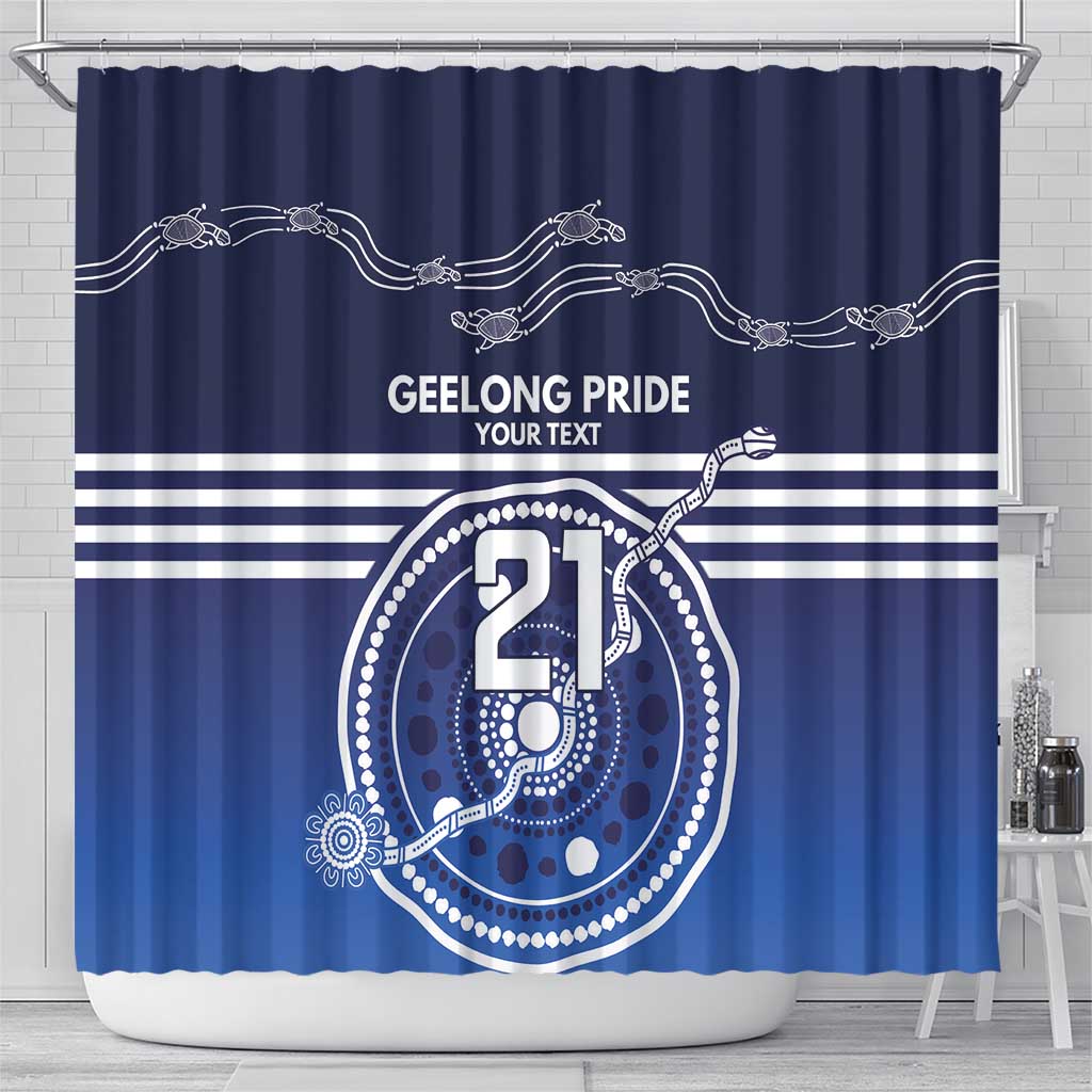 Custom Geelong Pride Shower Curtain On the Road to Glory Indigenous Aboriginal - Aussie Hoodie