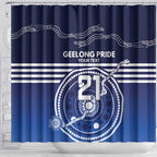 Custom Geelong Pride Shower Curtain On the Road to Glory Indigenous Aboriginal - Aussie Hoodie