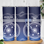 Custom Geelong Pride Skinny Tumbler On the Road to Glory Indigenous Aboriginal - Aussie Hoodie