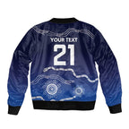 Custom Geelong Pride Sleeve Zip Bomber Jacket On the Road to Glory Indigenous Aboriginal - Aussie Hoodie