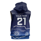Custom Geelong Pride Sleeveless Hoodie On the Road to Glory Indigenous Aboriginal - Aussie Hoodie