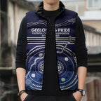 Custom Geelong Pride Sleeveless Puffer Jacket On the Road to Glory Indigenous Aboriginal - Aussie Hoodie