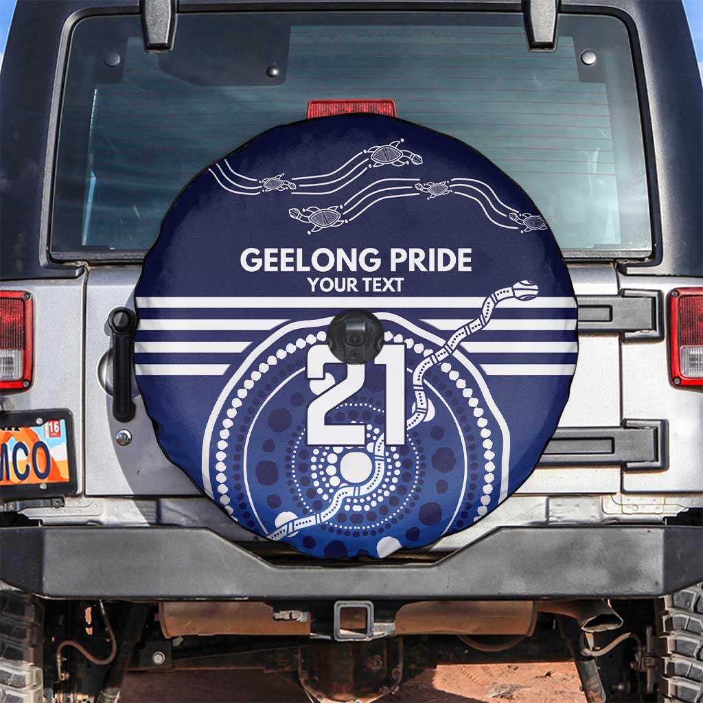 Custom Geelong Pride Spare Tire Cover On the Road to Glory Indigenous Aboriginal - Aussie Hoodie