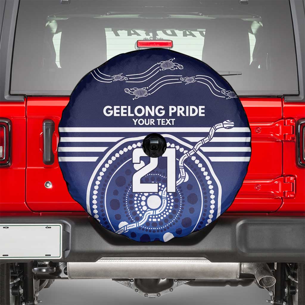 Custom Geelong Pride Spare Tire Cover On the Road to Glory Indigenous Aboriginal - Aussie Hoodie