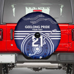 Custom Geelong Pride Spare Tire Cover On the Road to Glory Indigenous Aboriginal - Aussie Hoodie