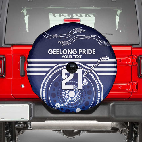 Custom Geelong Pride Spare Tire Cover On the Road to Glory Indigenous Aboriginal - Aussie Hoodie