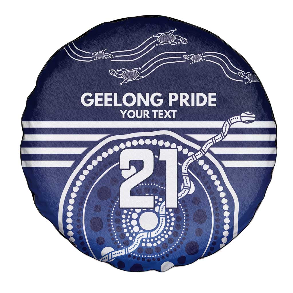 Custom Geelong Pride Spare Tire Cover On the Road to Glory Indigenous Aboriginal - Aussie Hoodie