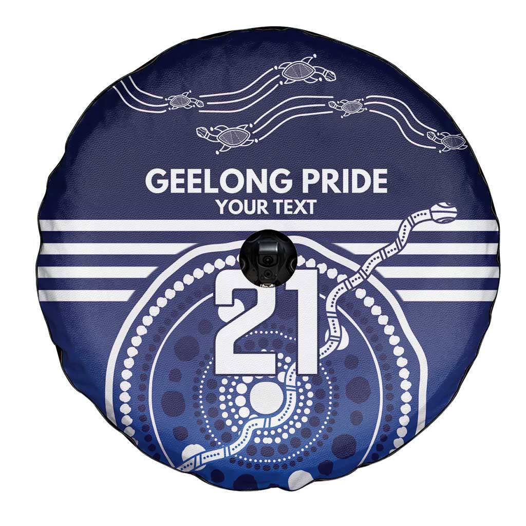 Custom Geelong Pride Spare Tire Cover On the Road to Glory Indigenous Aboriginal - Aussie Hoodie