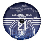 Custom Geelong Pride Spare Tire Cover On the Road to Glory Indigenous Aboriginal - Aussie Hoodie