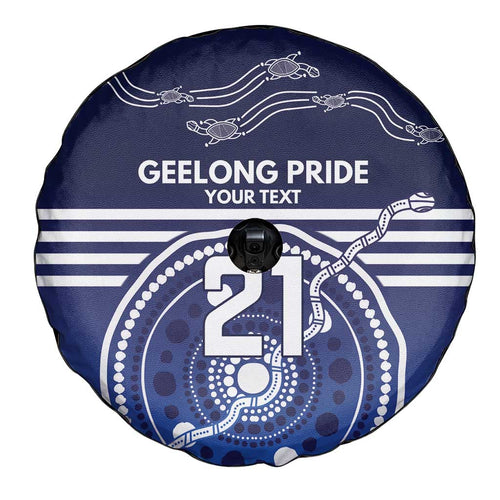 Custom Geelong Pride Spare Tire Cover On the Road to Glory Indigenous Aboriginal - Aussie Hoodie