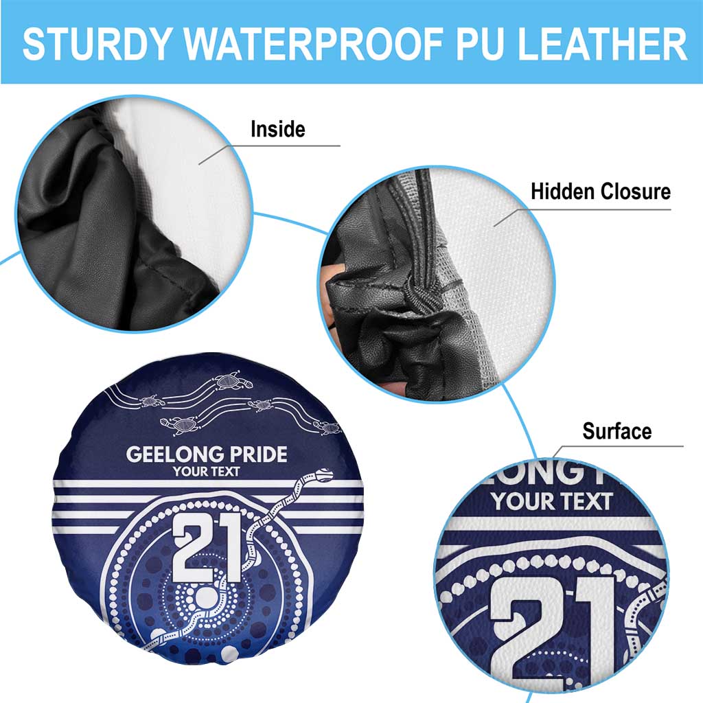 Custom Geelong Pride Spare Tire Cover On the Road to Glory Indigenous Aboriginal - Aussie Hoodie
