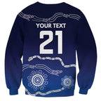 Custom Geelong Pride Sweatshirt On the Road to Glory Indigenous Aboriginal - Aussie Hoodie