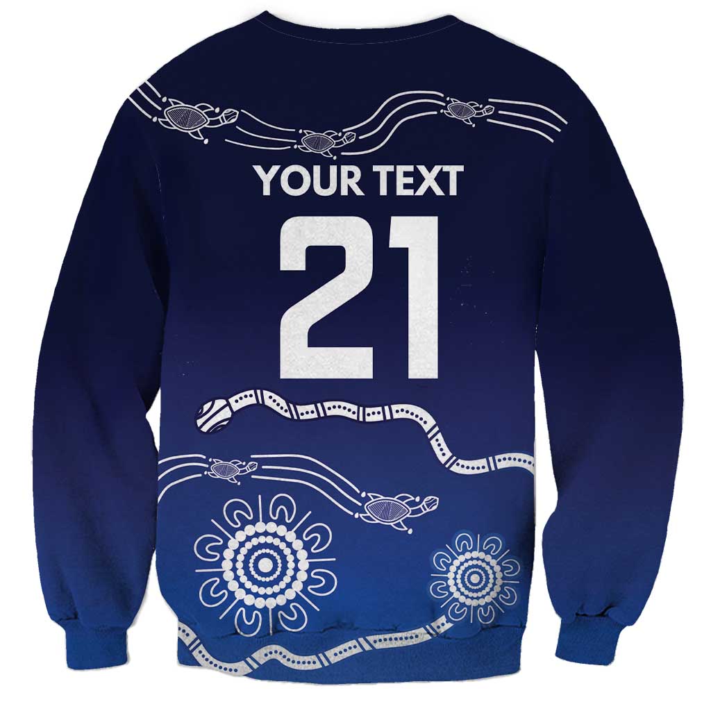 Custom Geelong Pride Sweatshirt On the Road to Glory Indigenous Aboriginal - Aussie Hoodie