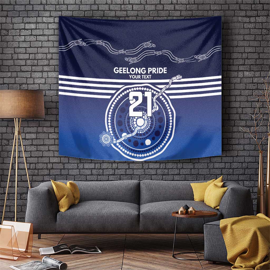 Custom Geelong Pride Tapestry On the Road to Glory Indigenous Aboriginal - Aussie Hoodie