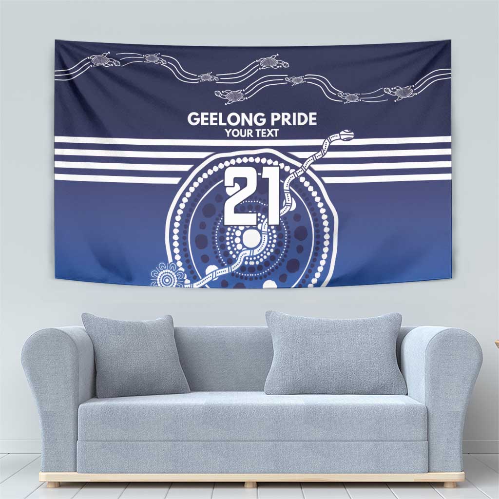 Custom Geelong Pride Tapestry On the Road to Glory Indigenous Aboriginal - Aussie Hoodie